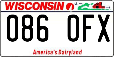 WI license plate 086OFX