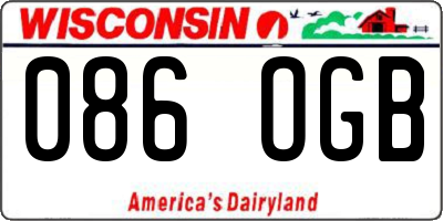 WI license plate 086OGB