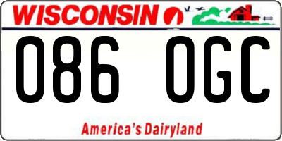 WI license plate 086OGC