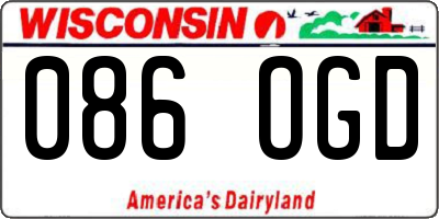 WI license plate 086OGD