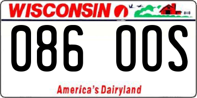 WI license plate 086OOS