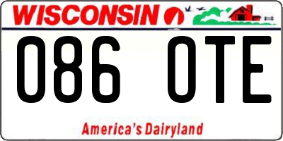 WI license plate 086OTE