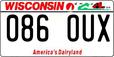 WI license plate 086OUX