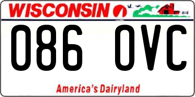 WI license plate 086OVC