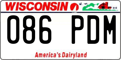 WI license plate 086PDM