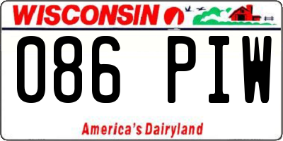 WI license plate 086PIW