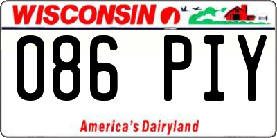 WI license plate 086PIY