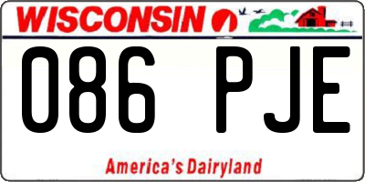 WI license plate 086PJE