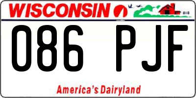 WI license plate 086PJF