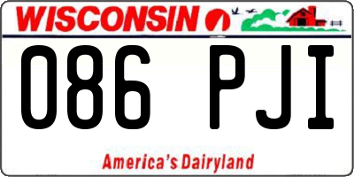 WI license plate 086PJI