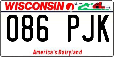 WI license plate 086PJK