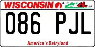 WI license plate 086PJL
