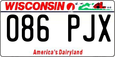 WI license plate 086PJX