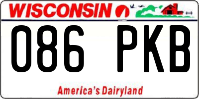 WI license plate 086PKB