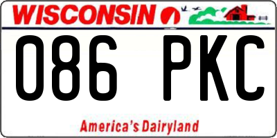 WI license plate 086PKC
