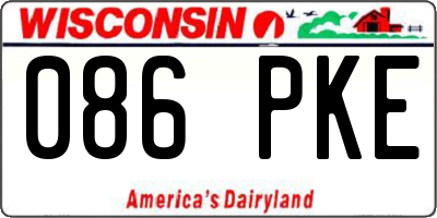 WI license plate 086PKE