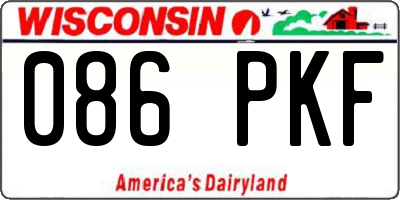 WI license plate 086PKF