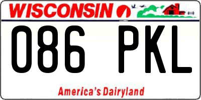WI license plate 086PKL