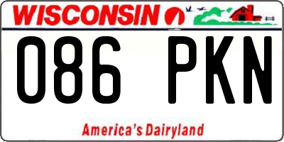 WI license plate 086PKN