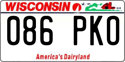 WI license plate 086PKO