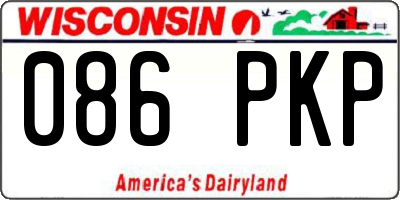 WI license plate 086PKP