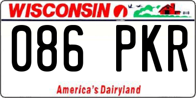 WI license plate 086PKR