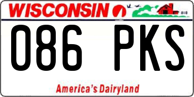 WI license plate 086PKS
