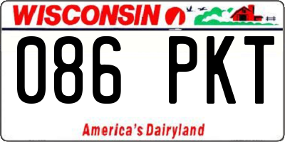 WI license plate 086PKT