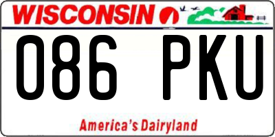 WI license plate 086PKU
