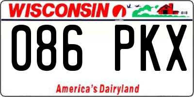 WI license plate 086PKX