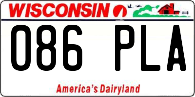 WI license plate 086PLA