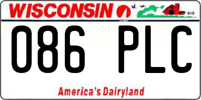 WI license plate 086PLC
