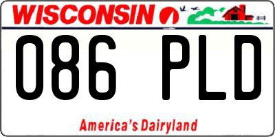 WI license plate 086PLD