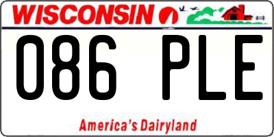 WI license plate 086PLE