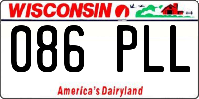 WI license plate 086PLL