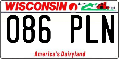 WI license plate 086PLN