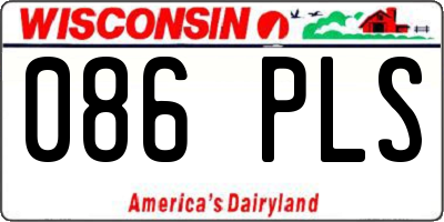 WI license plate 086PLS