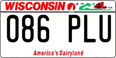 WI license plate 086PLU
