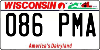WI license plate 086PMA