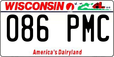 WI license plate 086PMC