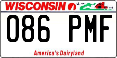 WI license plate 086PMF
