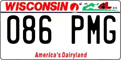 WI license plate 086PMG