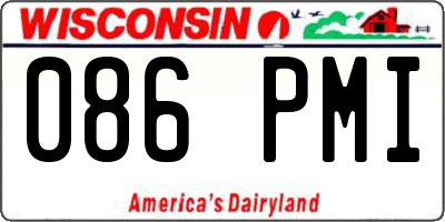 WI license plate 086PMI