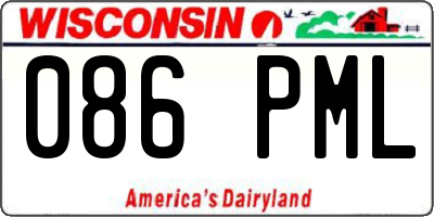 WI license plate 086PML