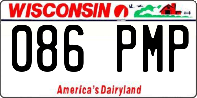 WI license plate 086PMP