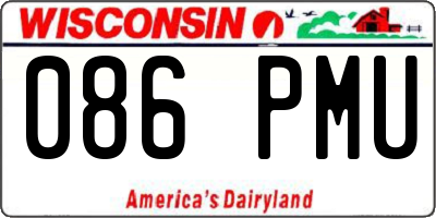 WI license plate 086PMU