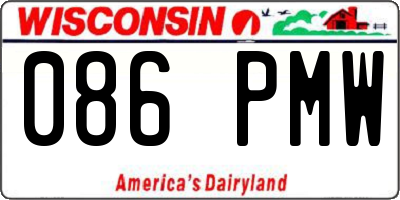 WI license plate 086PMW