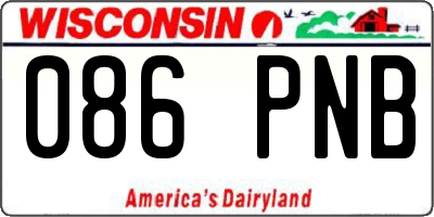 WI license plate 086PNB