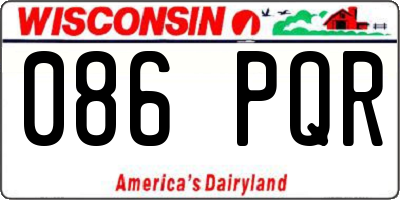 WI license plate 086PQR