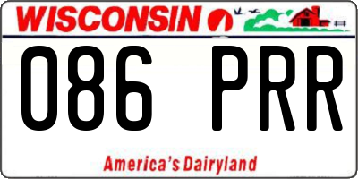WI license plate 086PRR